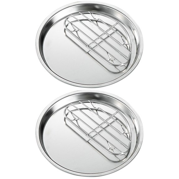 CIMAXIC Cimaxic 2Pcs Silver Stainless Steel Snack Dish for Storage and Table Decoration