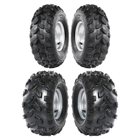 2pcs Front 19x7.00-8 19x7-8 Tires with Rims 4 Bolt 8 inch Go Kart Wheels w/Rear 18x9.5-8 18x9.50-8 for ATV Quad Buggy Golf Cart Lawn Mower Garden Tractor Turf Tires Mini Bike