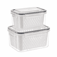 thumbnail image 1 of 2pcs Fruit Saver Containers for Fridge with Lids, Removable Colanders for Fruits, Vegetables, Berries, and Meat to Stay Fresh Longer, 1 of 9