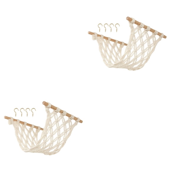 2pcs Fruit Vegetable Macrame Hammock Handwoven Hammock for Home Kitchen Storage