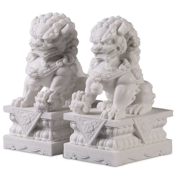 2pcs Fu FOO Dog Figures Statue, Lion Figure, Chinese Lion Statues Home Decoration Fu Dogs Desk Attachment