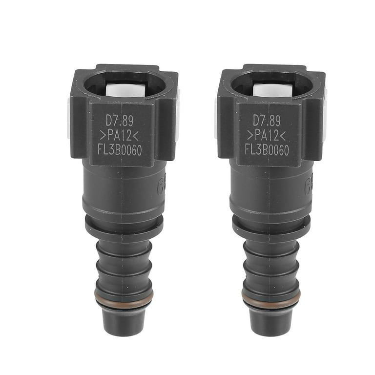 2pcs Fuel Line Quick Connect Straight Push-On Single Barb Fuel Hose Adapter  Connector for 5/16 to 3/8 Rubber Tube 