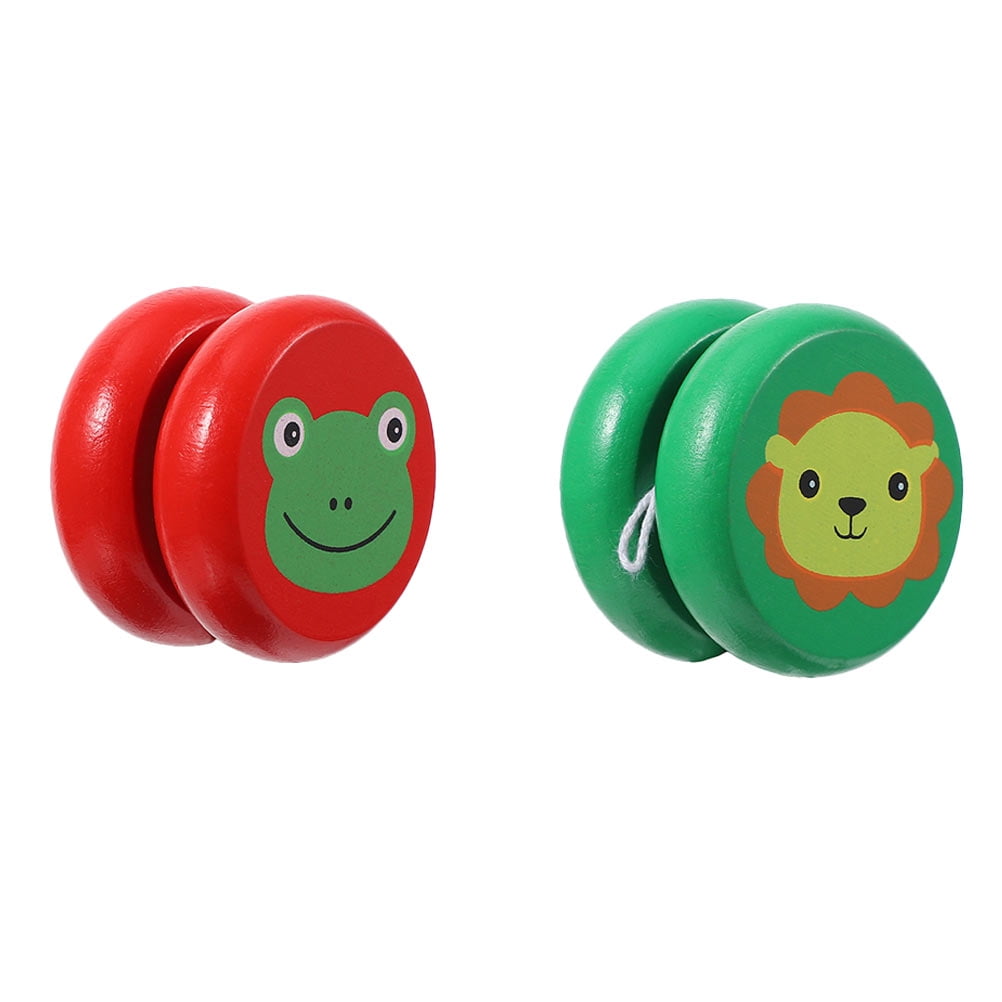 2pcs Funny Children's Educational Yoyo Toys Safety Wooden Finger Yoyo Ball Toy