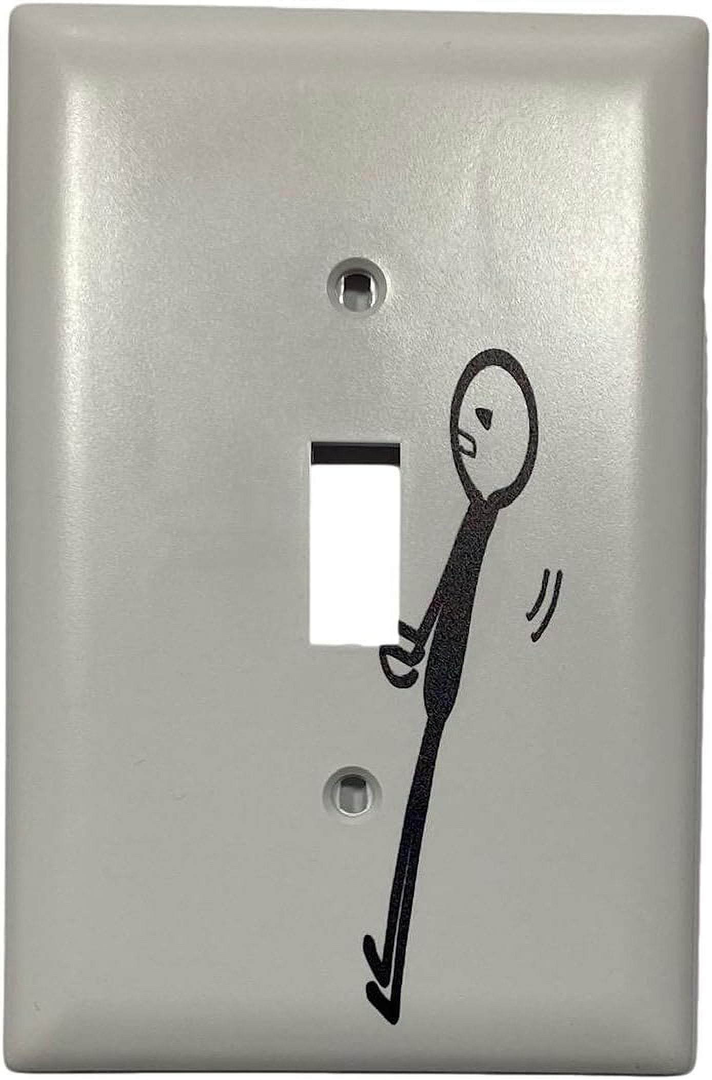 2pcs Funny Stickman Heavy Lifting Art Room Light Switch Plate Single