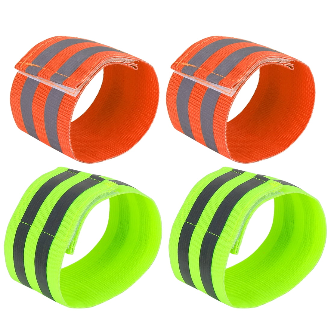Unique Bargains 4Pcs High Visibility Night Cycling Reflector Straps Reflective Bands