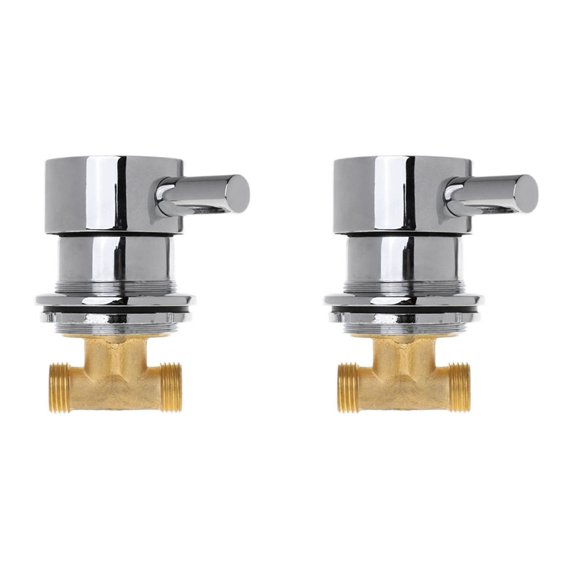 2pcs G1/2Inch Hot & Cold Water Mixing Valve Thermostatic Mixer 2 in & 1 Out Faucet for Shower Room