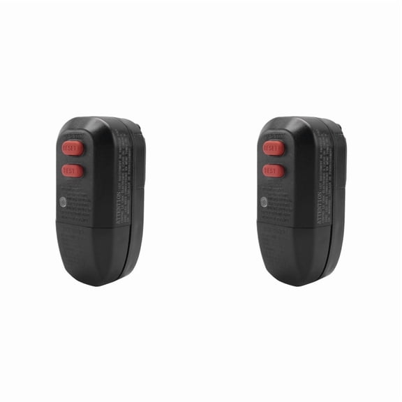 2pcs GFCI Plug Replacement,Replacement Plug 2-Prong 15Amp 2-Wires Ground Fault Circuit Interrupter Safety Plug US Plug