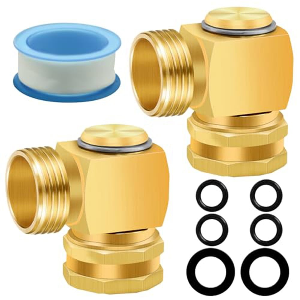 2pcs Garden 90 Degree Hose Elbow Quick Connect Hose Fittings Brass