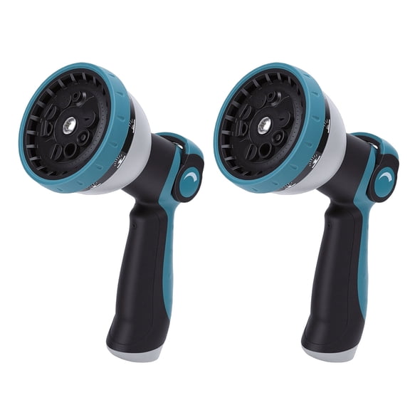 2pcs Garden Hose Nozzle 10 Adjustable Spray Patterns Thumb Control On Off Valve High Pressure Nozzle Sprayer for Watering Plants Washing Cars Pets