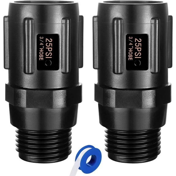 2pcs Garden Hose Pressure Regulator 25 PSI, 3/4" FHT  3/4 MHT, Pressure Reducer, Great for Drip Irrigation System Distributing Regulator drip Irrigation Parts emitters for drip line (2 Pack)
