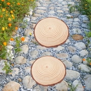 2pcs Outdoor Wooden Log Garden Stepping Stones Decoration