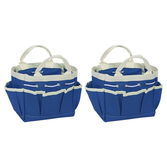 2pcs Garden Tool Bag 190mm x 100mm x 130mm Oxford with Pockets Light Blue