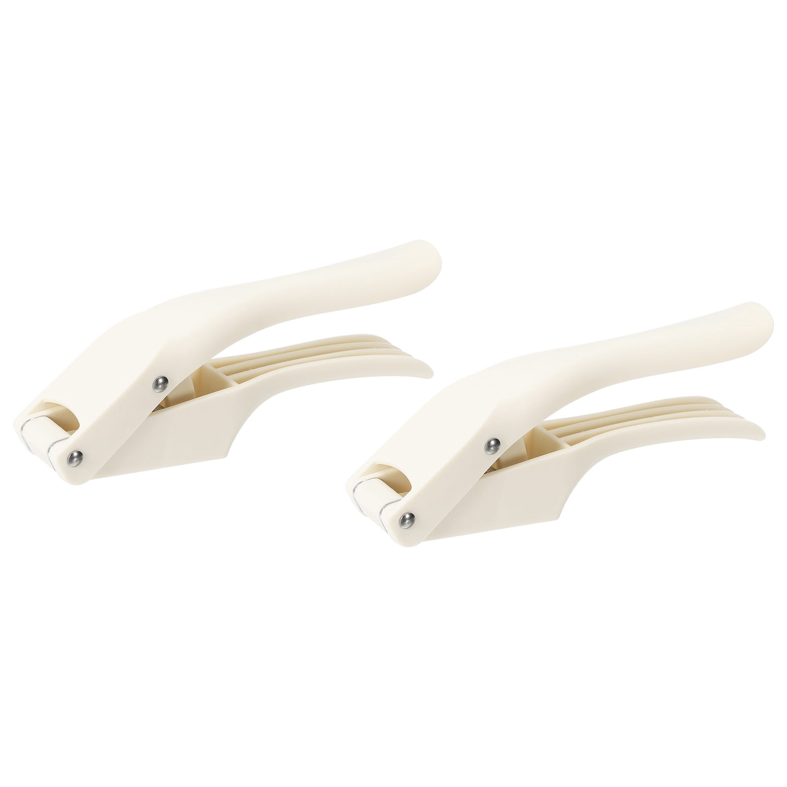 2pcs Garlic Press, 7.5 Inch Stainless Steel Garlic Slicer Crusher Tool Kitchen Utensil, White