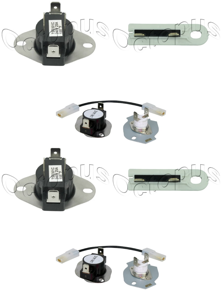 2pcs Gas Dryer Thermostat Kit Fits Whirlpool Kenmore W10480709 3387134 3392519