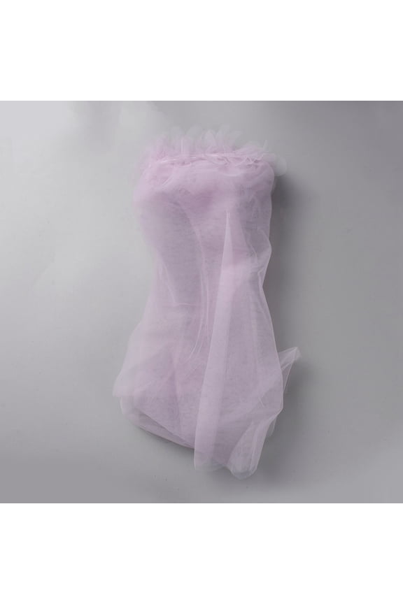 2pcs Gauze Lace Trim Organza Mesh Ribbon for Bouquet Decor Plum 19-3/4 inch(500mm) about 0.82 yard(0.75m)/pc