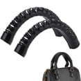 thumbnail image 1 of 2pcs Genuine Leather Bag Handle Wrap Purse Strap Protector, 5.5x2.5 inch Orange Shoulder Bag Handle Covers Soft Purse Strap Pad for Wallet Tote Bag Suitcase Shopping Bags(Black), 1 of 9
