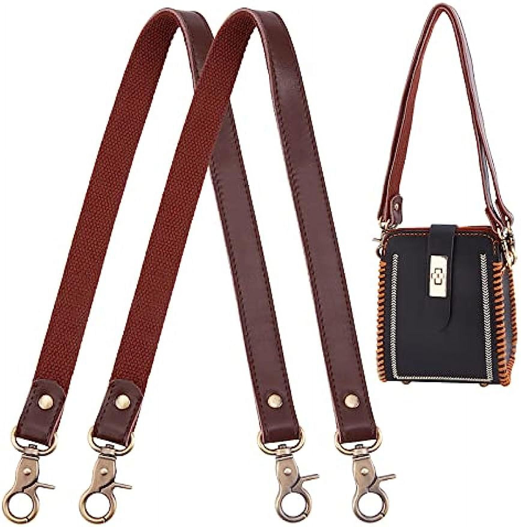 2pcs Genuine Leather Bag Handles Brown Leather Replacement Handles 23.8