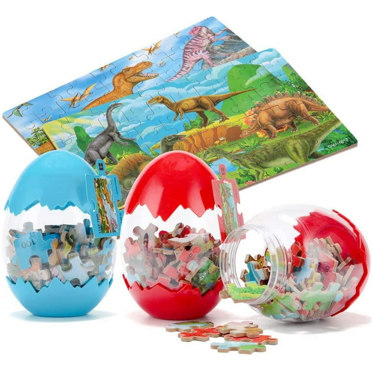Giant Dinosaur Puzzle Egg, Dinosaur Puzzles for Kids Ages 3,4,5,6,7,8 Years Old, 60 Pieces Mini Jigsaw Puzzles for Kids Age 4-8, Surprise Egg