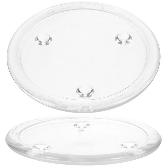 2pcs Glass Candle Plates Pillar Candle Holder Trays Decorative Round Candle Coasters