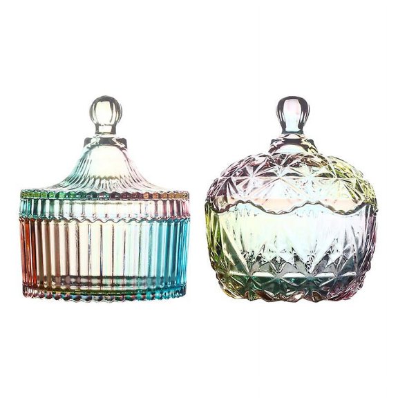 2pcs Glass Candy Jar