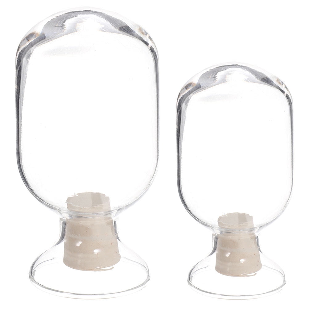 2pcs Glass Match Holder Desktop Display Glass Bottles Household Glass