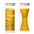 thumbnail image 1 of 2pcs Glass Spaghetti Pasta Storage Container with Lids 71oz Set of 2 Glass Jars with   Bamboo Lids Kitchen Pantry Jars, 1 of 6