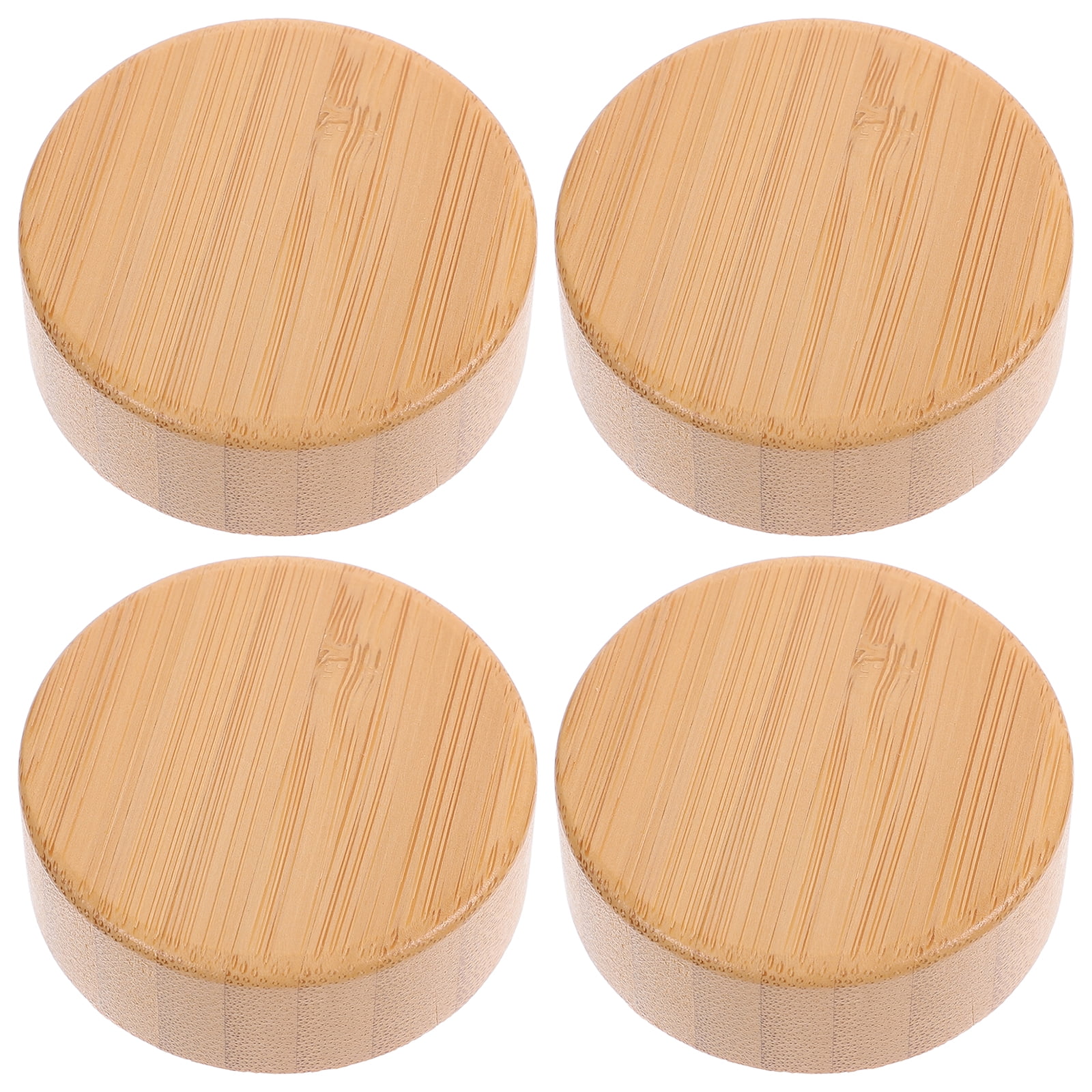 2pcs Glass Spice Jar Bamboo Lids Replacement Jar Lids Glass Spice Jar
