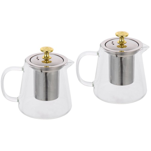 2pcs Glass Teapot Kitchen Glass Tea Pot Home Beverage Container Glass