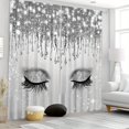 thumbnail image 1 of 2pcs Glitter Eyelashes Pattern Curtains rative Window Drapes Window Treatments For Bedroom Living Room Floor Window Blinds, 1 of 5