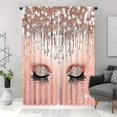 thumbnail image 1 of 2pcs Glitter Eyelashes Pattern Curtains rative Window Drapes Window Treatments For Bedroom Living Room Floor Window Blinds, 1 of 5