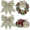 thumbnail image 1 of 2pcs Glitter Shiny Bow Sparkling Christmas Bow for Gift Wrapping, Christmas Wedding Valentine's Decoration, Indoor Decoration, Bouquet Wrapping, Party Supplies(8x10Inch), 1 of 7