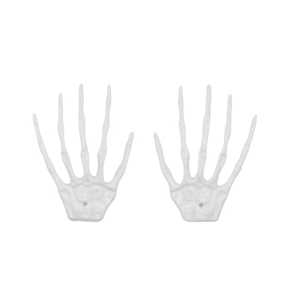 2pcs Glow-in-the-Dark Skeleton Hands, Plastic Halloween Realistic Life Sized Skeleton Hand Decoration Skull Bone for Halloween Party Haunted House Decoration Cosplay Props