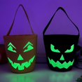 2pcs Glowing Halloween Basket Pumpkin Halloween Bucket Multipurpose