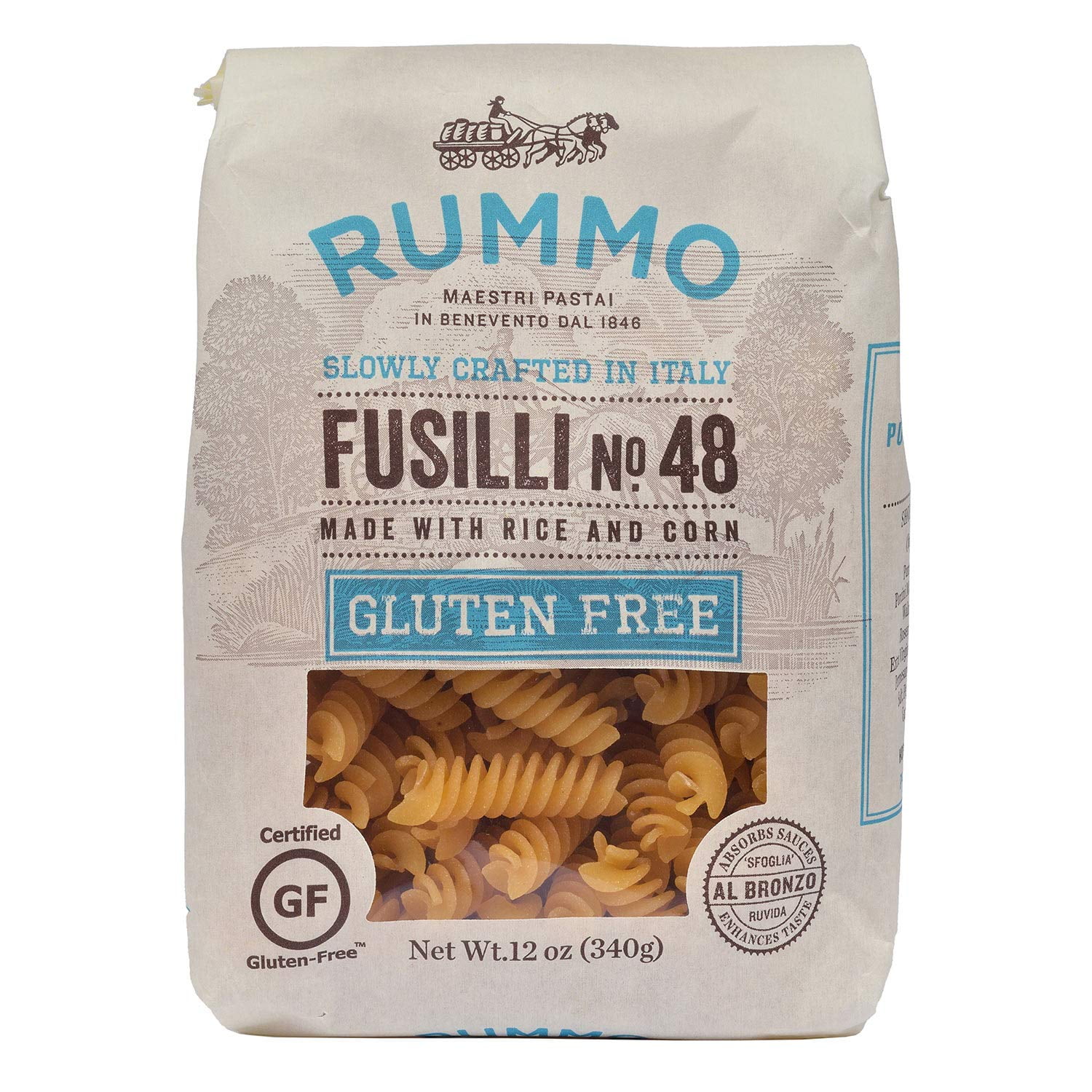 2pcs Gluten Fusilli N. Gluten Fusilli Pasta Noodles, Made with Brown
