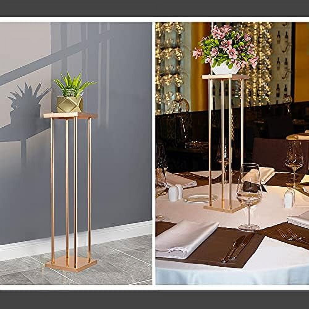 2pcs Gold Metal Flower Vase Stand for Wedding Table Centerpieces