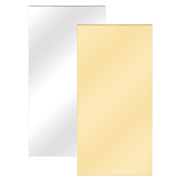 2pcs Gold Silver Acrylic Sheets Plexiglass Sheet Rectangle Plastic Panel for DIY Art Projects Crafting Display Project Signs Painting 11.8x5.9 Inch