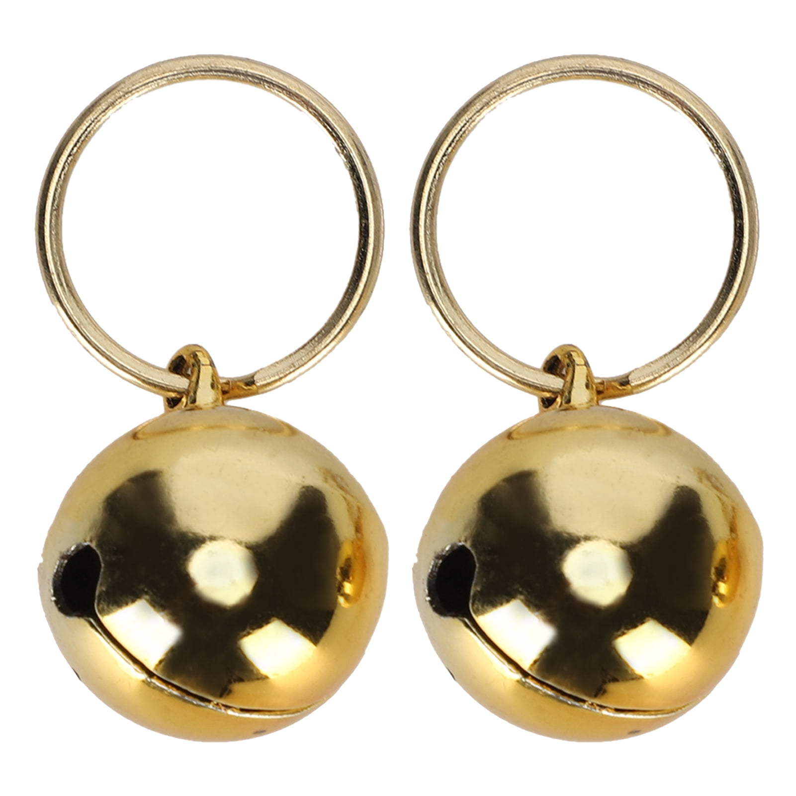 2pcs Golden Round Copper Bells for Dog Cat AntiLost Collar Decoration