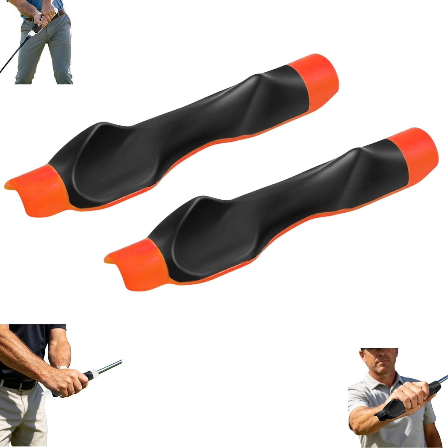 Game Swing 2pcs Golf Grip Trainer - Left-Handed Portable Grip Fix for Strength & Accuracy - Swing Aid for Outdoors & All Skill Levels,red
