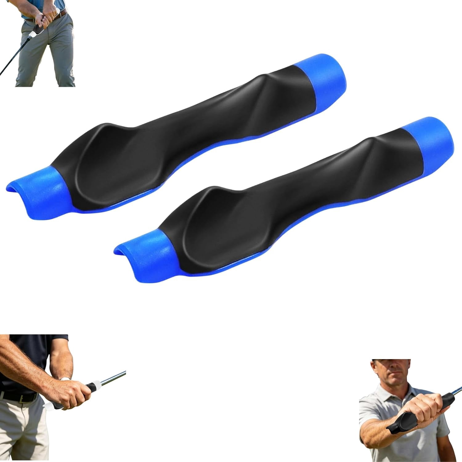 Game Swing 2pcs Golf Grip Trainer - Left-Handed Portable Grip Fix for Strength & Accuracy - Swing Aid for Outdoors & All Skill Levels,blue