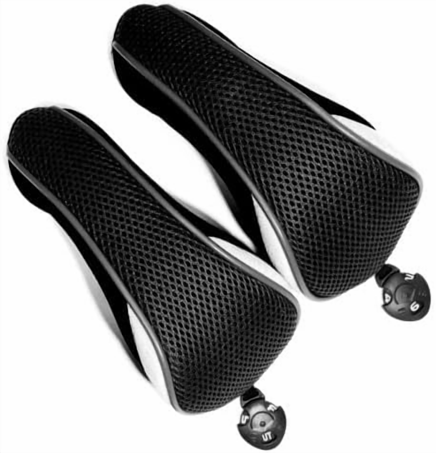 2pcs Golf Hybrid Headcover Set Hybrid Head Covers, Black Golf Club Covers for Hybrids, Meshy Rescue Covers with Rotatable ID Tag #2 3 4 5 6 Ut