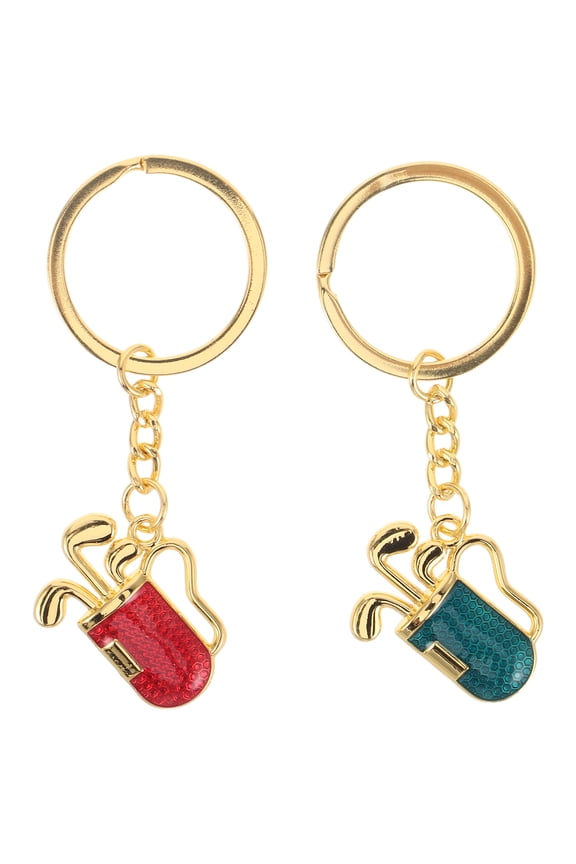 2Pcs Assorted Color Golf Keychains with Sports Style Pendant for Backpack and Party Favors