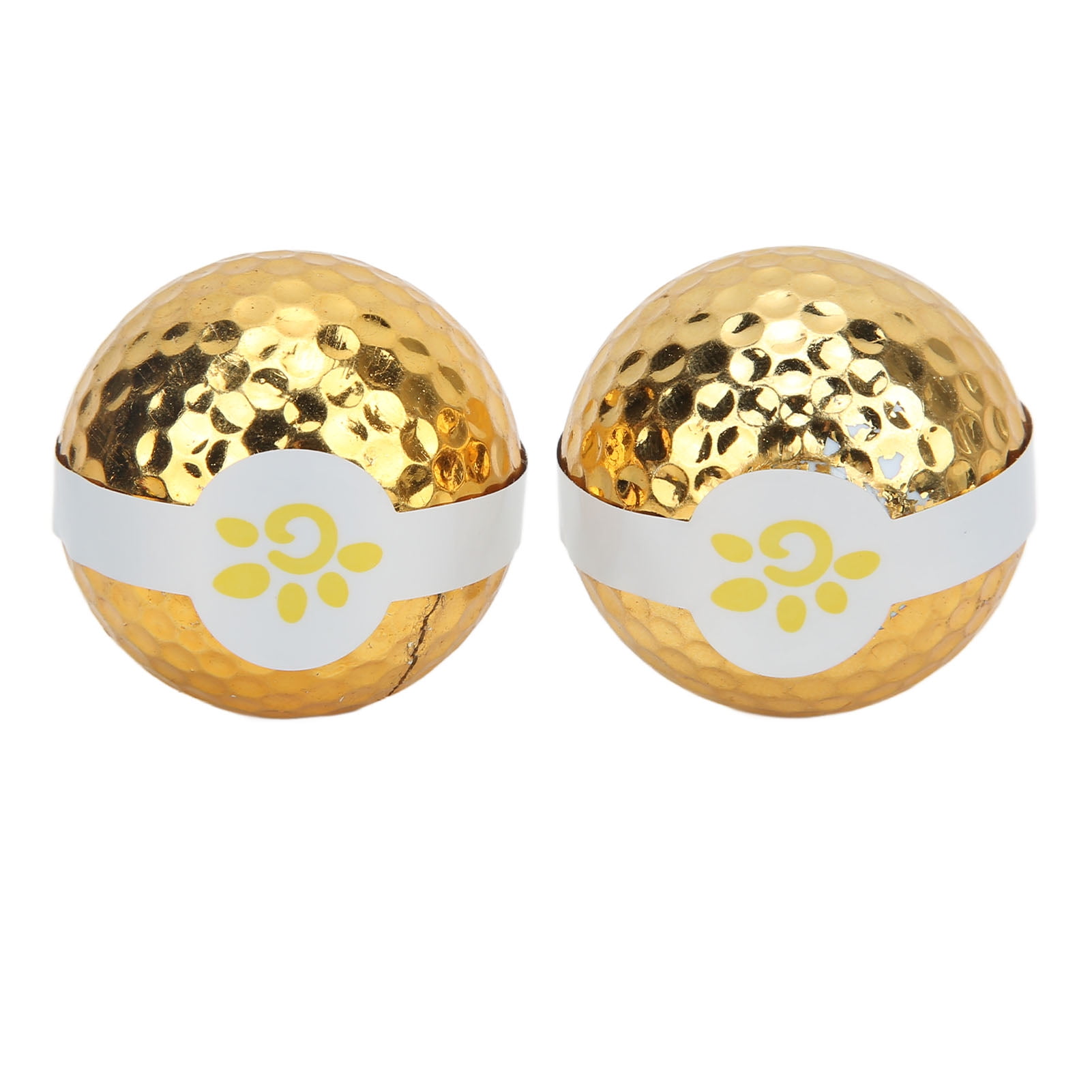 2pcs Golf Ribbon Ball Gold Plated Colored Ribbon Golf Balls for Opening