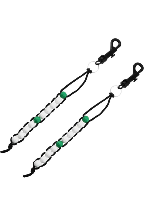 2pcs Golf Stroke Score Counter with Key Chain Plastic Golf Ball Beads Putt Counter Training Accessories