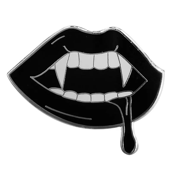 2pcs Gothic Punk Horror Lips Cartoon Brooch Unisex Retro Enamel Lapel Pins Halloween Party Badge Backpack Hat Decor