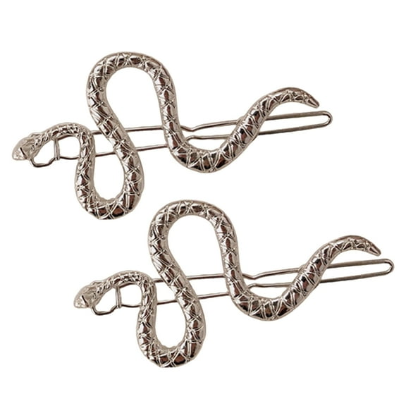 2pcs Gothic Punk Metal Snake Shaped Hairpin Serpentines Hair Pins Versatile Accessory Girls Retro Barrettes Jewelry