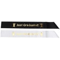 thumbnail image 1 of 2pcs Graduation Etiquette Belts Just Graduated Decorative Etiquette Band For Party (1pcs Black, 1pcs White, Men And Women, 158x9.8), 1 of 3