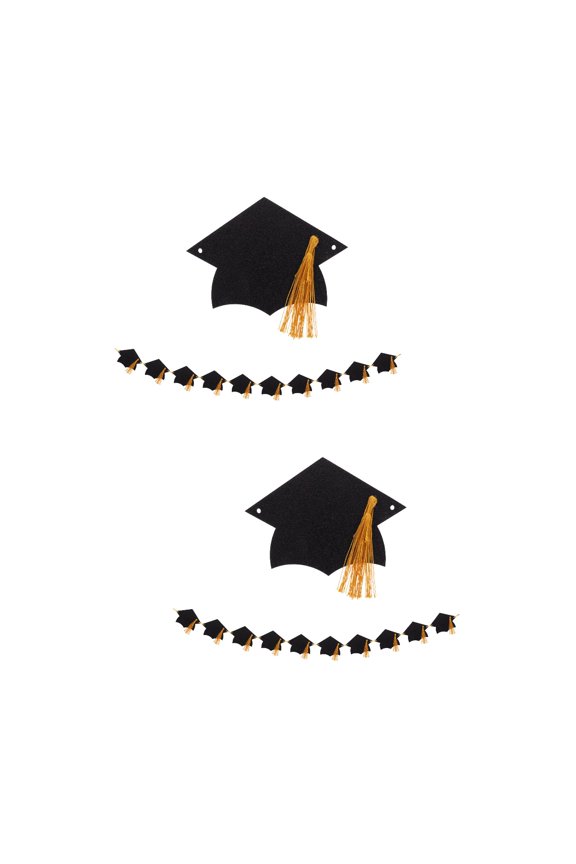 Black Graduation Decor Gar Banner for 2023 Party Photo Props