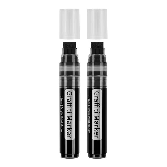 2pcs Graffiti Marker 15mm Wide Tip Large Acrylic Pens for Drawing Crafting Writing