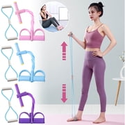 2pcs Gray-Handle 8-Figure & 6-Tube Fitness Resistance Belt, Pedal Ankle Tractor/Sit-Up Rope, Handle Equipped for Stretching/Exercise, Durable for Home/Gym Workouts, Boosts Strength & Flexibility,Blue