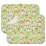 2pcs Green Frog Print Kitchen Drying Mat, Super Absorbent Microfiber ...